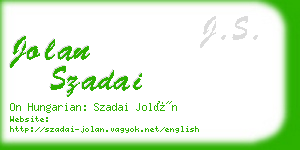 jolan szadai business card